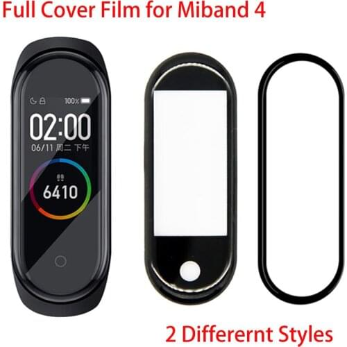 Screen Protector for Xiaomi mi band 4 miband 4 soft glass full cured 3D smart wistband Protective film for xiaomi band 4 2Styles