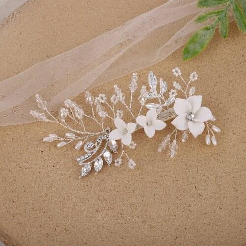 Simple Silver Color Star Hair Clip Bridal Comb Handmade Wedding Accessories Women Headpiece Barrette Side Clips For Bridesmaid