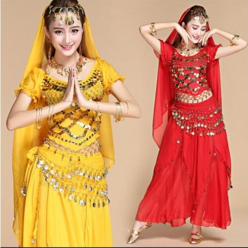 Summer Women Indian dance Dress Belly dance Costume Stage Performance Bollywood