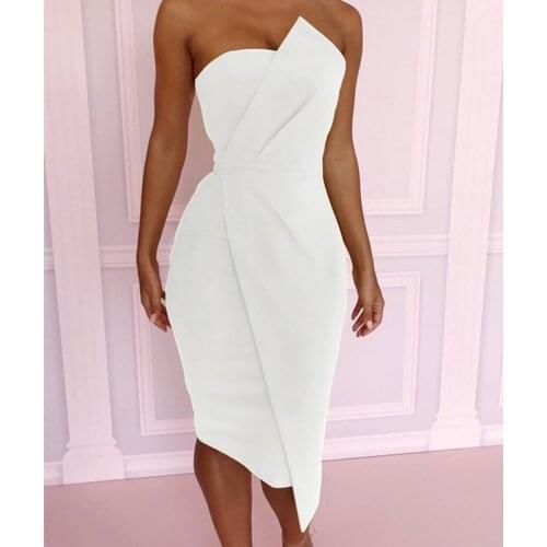 Women Dress summer 2021 Elegant White Pink Yellow Red Black Off Shoulder Dress Ladies Femme Club Party Bodycon Vestidos Cortos