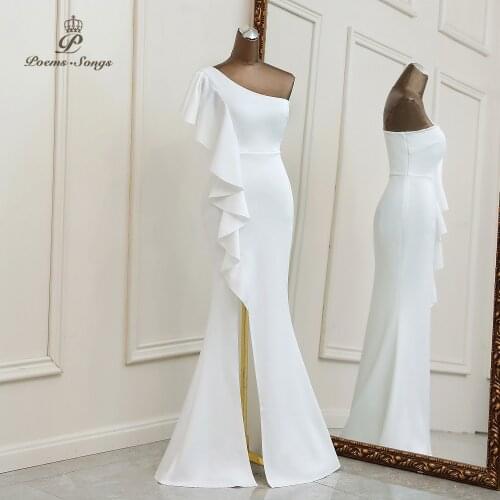 New Sexy Elegant one- shoulder Evening dresses prom dress robe de soiree de mariage robe longue Bridesmaid dresses Party dresses