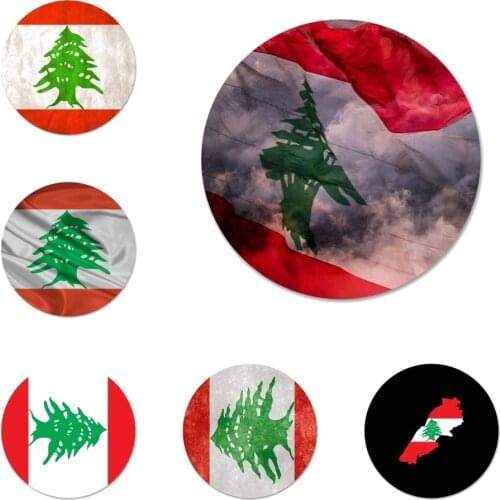 58mm Lebanon Flag Icons Pins Badge Decoration Brooches Metal Badges For Backpack Decoration
