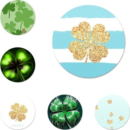 58mm four leaf clover Lucky leaves Badge Brooch Pin Accessories For Clothes Backpack Decoration gift