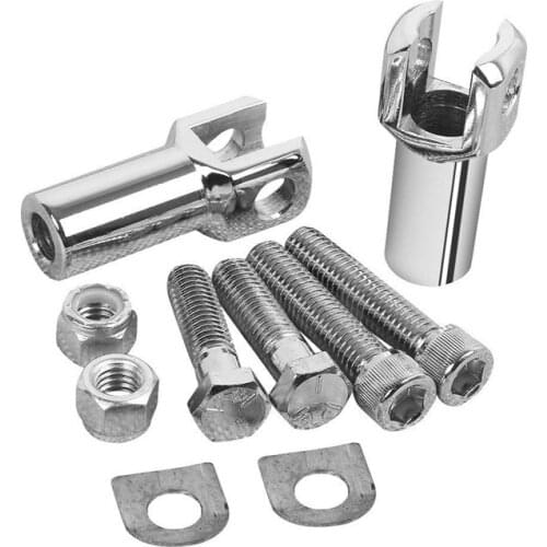 2.25'' 2x Motorcycle Black /Silver Passenger Foot Peg Supports Mounts Clevis Kits For Harley Softail 2000-2006