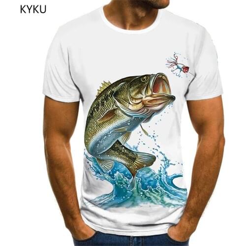 3d Tshirt Fish T shirt Men Animal Tshirt Printed Waves Tshirts Casual Funny Shirt Print Short Sleeve T shirts New Style O-Neck