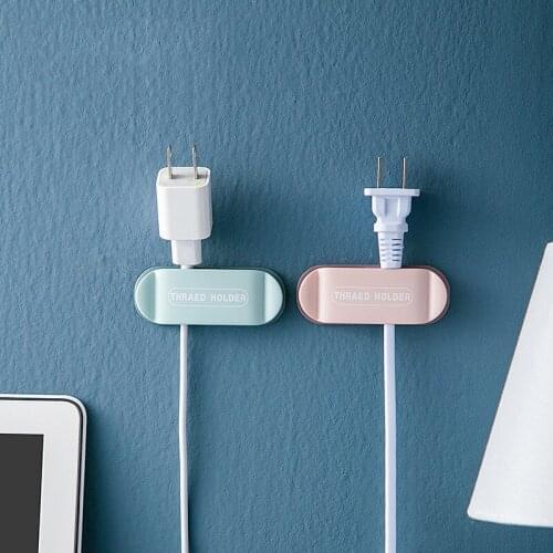 4 Pack Plug Cable Holder Clips Punch-Free Power Plug Hook Electrical Wire Plug Hooks Socket Holder Storage Hanger XH8Z