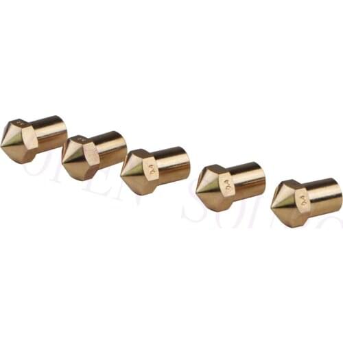 5pcs 3D Printer Accessories Upgrade Brass Nozzle 0.4mm For Creatbot 3D Printer Parts 1.75mm Filament