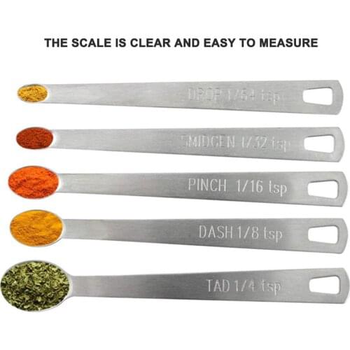 5Pcs/Set Stainless Steel Seasoning Measuring Spoons Kitchen Baking Cooking Tool Kitchen Tools Kitchen accessories set для кухни