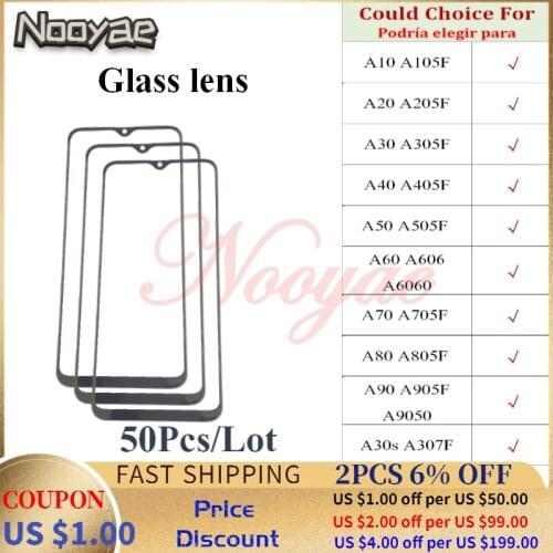 Black Front Digitizer LCD Sensor Glass Panel For Samsung Galaxy A10 A20 A30 A40 A50 A60 A70 A7 A750 Touch Screen Glass lens