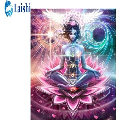 5D DIY Abstract colorful lotus girl Diamond Painting Cross stitch Full Square drill Home Decoration Embroidery Handcraft Art Kit