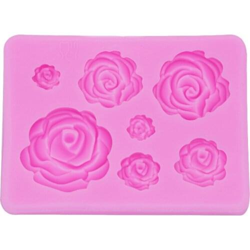 7 sizes Rose Flower Shaped Silicone Fondant Cake decorating Mold Chocolate Molds Mousse Mould Baking Tools Kitchen Accessories