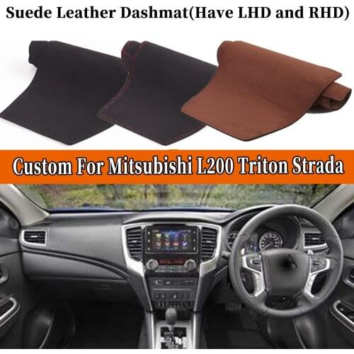 Accessories Car-styling Suede Leather Dashmat Dashboard Cover Dash Mat Carpet For Mitsubishi L200 Triton Strada 2015-2021 RHD