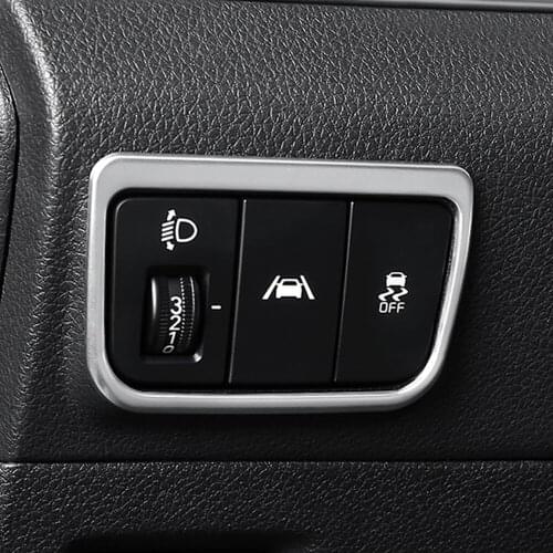 Car Styling 1PC Stainless Steel Interior Head Light Switch Cover Trim for Kia Optima K5 2020 2021 Accessories
