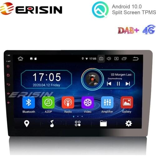 Erisin ES5910U 1 Din 10.1" Android 10.0 Autoradio WiFi DAB+ Universal Car GPS TNT DVR Bluetooth RDS Detachable 2.5 G+G Screen