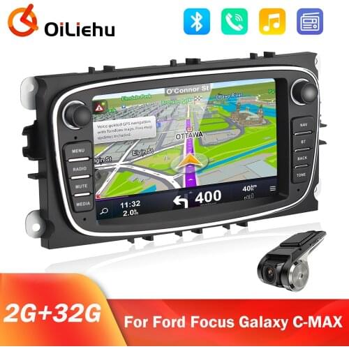 Oiliehu 2 din Android 8.1 Car Radio GPS Autoradio 7 ''2din Capacitieve Touchscreen WIFI MP5 Bluetooth FM Voor Radio FORD/Focus