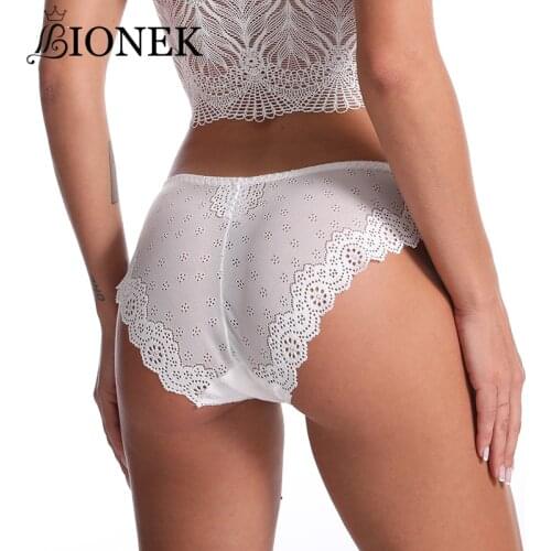 BIONEK Sexy Lace Panties For Women Underwear Fashion Panty Lingerie Breathable Hollow Out Briefs Panties Female Underpants