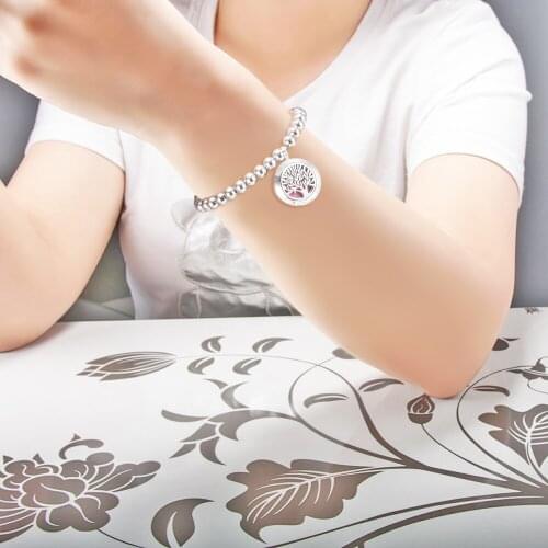 Essential Oils Diffuser Bracelet Perfume Aromatherapy Diffuser 316L Stainless Steel Locket Bracelet Tree of Life Bracelet female