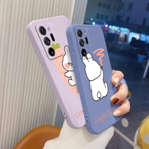 Cute For Samsung Galaxy A72 A52 A42 A32 A22 A21S A02S Case Bunny Liquid Slicone Soft Cover A12 A02 A71 A51 A41 A31 Phone Case