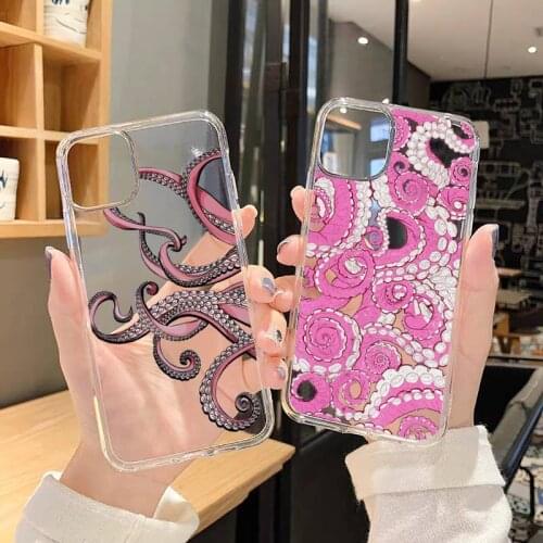 Tentacles of sea octopus Phone Case Transparent for iPhone 11 12 mini pro XS MAX 8 7 6 6S Plus X 5S SE 2020 XR