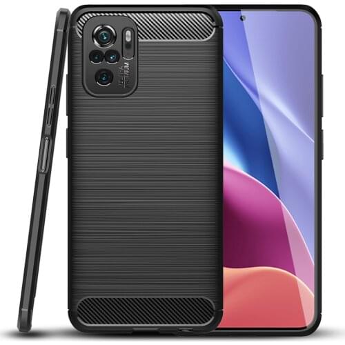 Note 10 Carbon Fiber Case For Xiaomi Redmi Note 10 4G Case Luxury Soft TPU Slim Silicone Cover for Redmi Note 10 Pro Capa Fundas