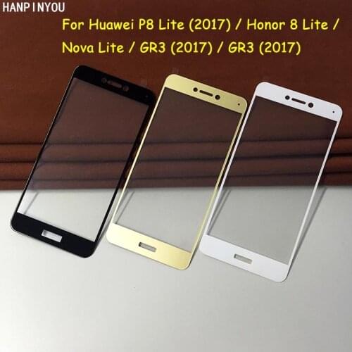 For Huawei P8 P9 Lite GR3 2017 Honor Lite Full Cover Tempered Glass Screen Protector Premium Explosion-proof Protective Film