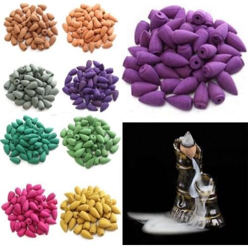 10/20/30PC SMoke Tower Bouquet Natural Reflux Tower Incense Sandalwood Jasmine Lemon Lavender Smoke Cone Backflow Incense Bullet