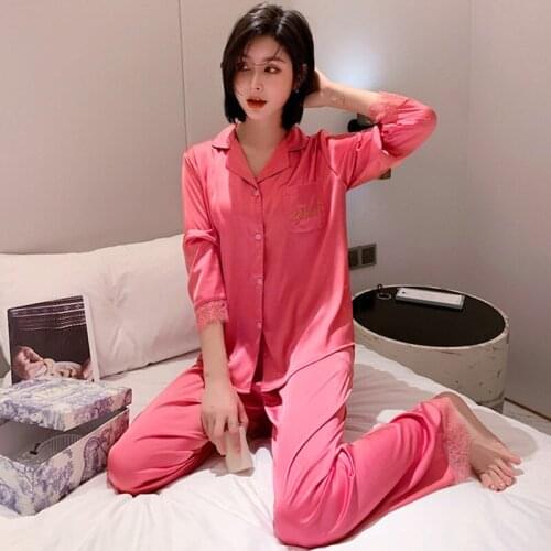 Женские атласные пижамы Fdfklak China At AliExpress