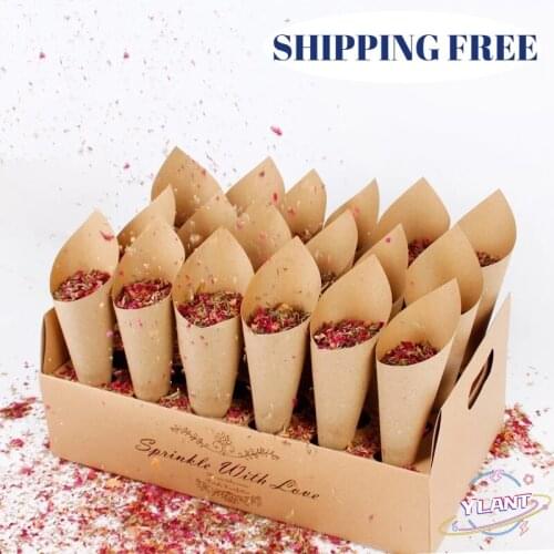 Frigg-confeti de boda, soporte para conos de decoracion de boda, bandeja de papel Kraft, cono de confeti, conos de papel de boda