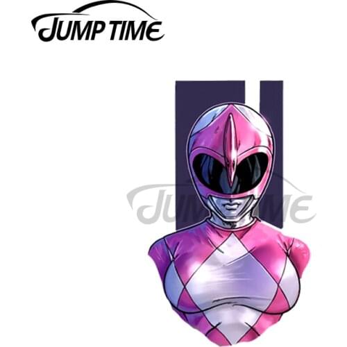 JumpTime 13 x 4.3cm For The Pink Ranger Car Bumper Window Stickers Fashion Body for Car Car Styling VAN SUV Decal Decoration