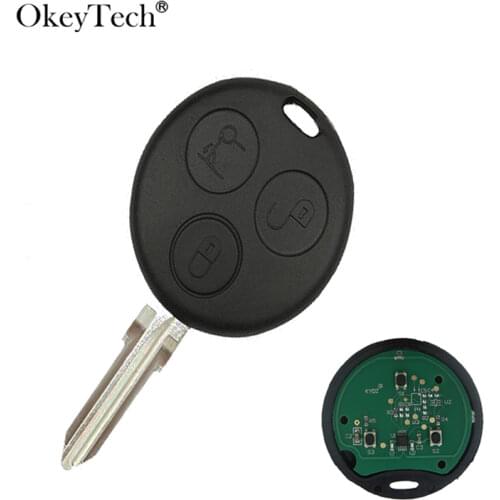 Okey Tech 3 Button 434MHz Remote Control Car Key For Mercedes Benz Smart Fortwo 450 Forfour Roadster Chiave Auto Key Uncut Blade