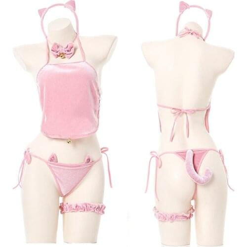 Sexy Lingerie Set Cute Pig Cosplay Uniform Release Bellyband Underwear Sex Toy Glove Nightwear Sleepwear for Women Dropship