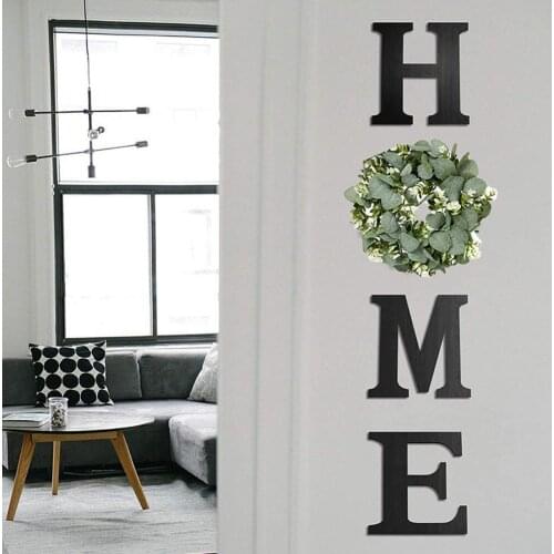 Round Artificial Wreath Decorative Realistic Plastic Simulated Eucalyptus Leaves Garland Porch Easter Artificial Decoration