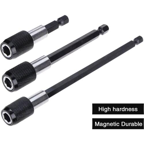 Oauee 1/4 Inch Hex Shank Quick Release Screwdriver Magnetic Bit Holder with Adjustable Collar Bar 60mm 100mm 150mm