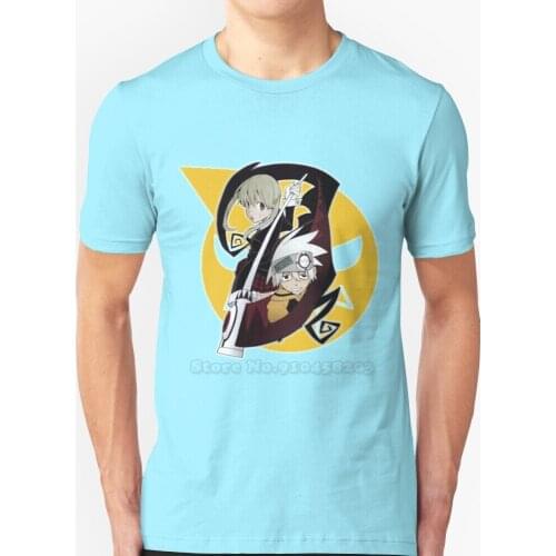 Maggie And Soul T Shirt Round Collar Short Sleeve T-Shirts Soul Maggie Maggy Eater Souleater Manga Anime Animation Hunter