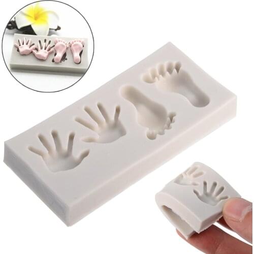 Mini Baby Feet Shape Cake Mold 3D Baby Feet Cake Mold Silicone Multi for Handmade Soap Cookies Pastry DIY Fondant Cake Making