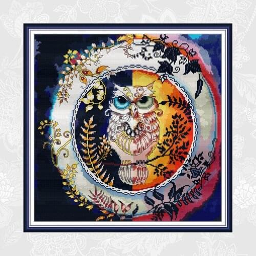 Day and Night Cross Stitching Art Embroidery Sets Printed Canvas 14CT 11CT Counted Cross-stitch Needlework DIY Handwork Crafts