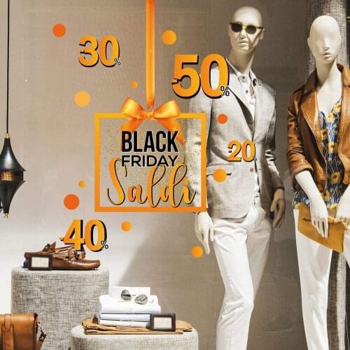 Window sticker Black Friday-reusable 35x65 cm-decorations for window shopping stores, window sticker without glue, repositionable