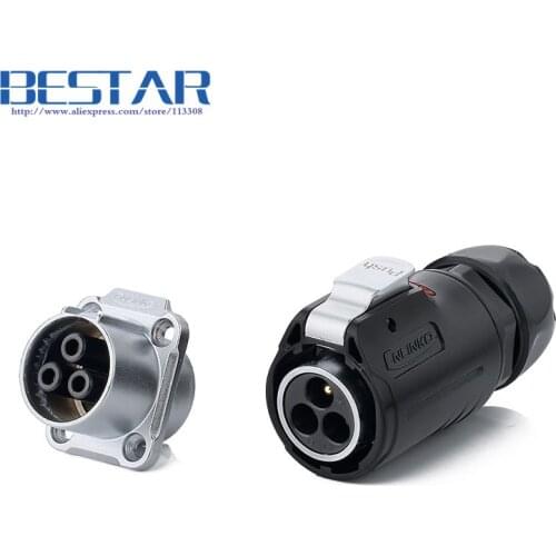 Outdoor IP65/IP67 3Pin 24mm Wiring Clamp Connector Waterproof electrical clamp connector 3Pins Male plug & Female socket For LED