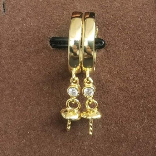 New Sterling silver clasp circle style fashion style finding jewellry 1 pair for dangle earring