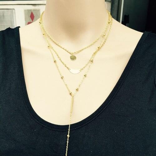 New European Vintage Luxurious Collar moon pendant sequins beads Sweaters Chain Choker collana Necklace for Women bisuteria Sale