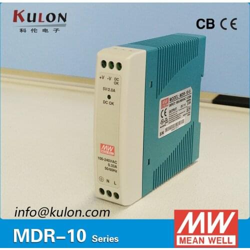 Original Meanwell MDR-10-5 10W 2A 5V Industrial DIN Rail Mean well Power Supply MDR-10 with DC OK active signal