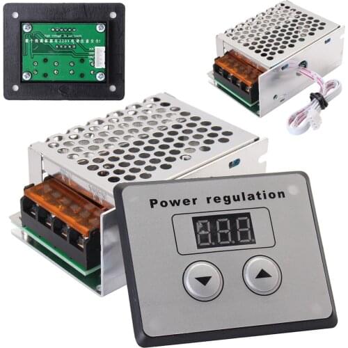 Mayitr SCR Voltage Regulator Dimmer 4000W 220V AC Power Regulator Electric Motor Speed Controller Thermostat for Small Motors