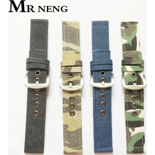 Watchband 18 20mm 22mm 24mm Canvas Camouflage Watch Band Strap For Men Women Watches Bracelet Accessories Wrist Watch Belt