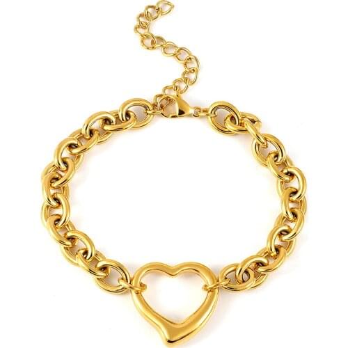 Romantic Hollow Love Heart Shaped Charm Bracelets Bangles For Women Chain Bracelet Europe American Style Valentine Gift Jewelry