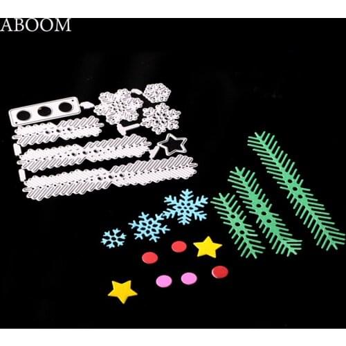 ABOOM Snowflaker Star Dot Die Cut Used For Christmas Decoration Carbon Steel Metal Embossing Folder Custom DIY Cutting Dies