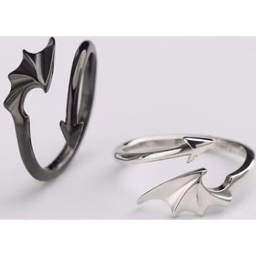 Punk Style Titanium Brass Koakuma Little Devil Dragon Gothic Evil Rings Open Ring Party Jewelry Accessories