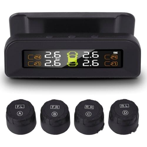 USB TPMS tire Pressure 4PCS External Sensor Car alarm Digital Dashboard Tmps Tire Safety Alarm Tire Pressure Control System