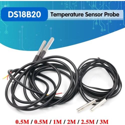 0.5m/1m/2m/2.5m/3m DS18B20 DS18S20 NTC 10K 1% 3950 Waterproof Digital Temperature Sensor Probe NTC Thermistor Thermal Cable