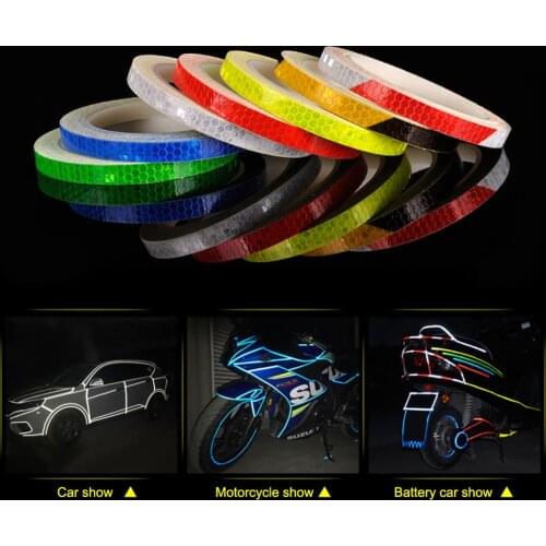 1X800cm Car Reflector Sticker Fluorescent Reflective Tape Sticker for Car Motorcycle Bike Safety MTB Use Car Decor Car Sticker