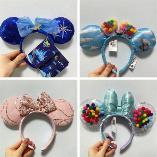 1PCS Big Minnie Ears Headband Sequin EARS COSTUME Hallowmas Headband Cosplay Plush Gift plush mouse doll girls Party Hair band
